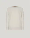 Canali Pull Col Rond À Manches Longues En Jersey De Coton Et De Soie Couleur Crème In Neutral