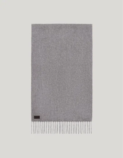 Canali Pure Cashmere Gray Scarf With Fringes