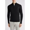 Canali High-neck Zip-front Sweater In Black