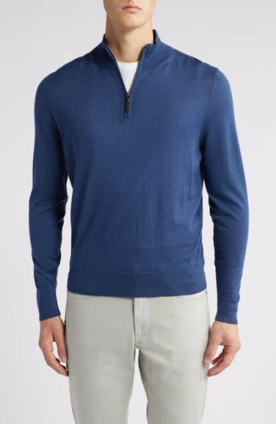 Canali Quarter Zip Cashmere & Wool Blend Sweater