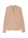Canali Quarter-zip Knitted Sweater In Neutrals