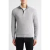 Canali Quater Zip Wool & Cashmere Sweater In Gray