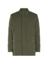 Canali Quilted Button-front Coat In Green