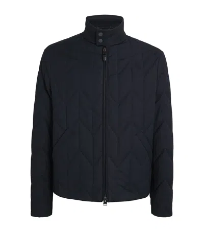 Canali Quilted Hybrid Jacket In Black