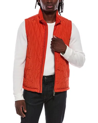 Canali Quilted Vest In Orange