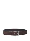 Canali Rectangular-buckle Suede Belt In Brown