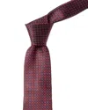 Canali Red Squares Silk Tie In Pink