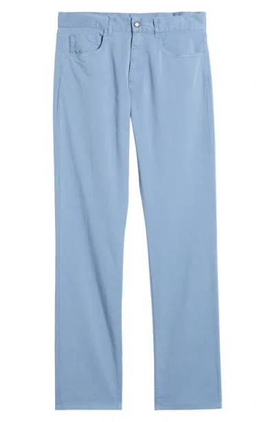 Canali Regular Fit 5-pocket Cotton Stretch Twill Pants In Light Blue