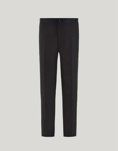 Canali Regular Fit Black Tuxedo Pants In 150's Wool