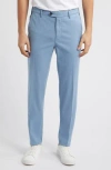Canali Regular Fit Flat Front Comfort Twill Pants In Blue