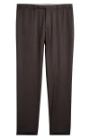 Canali Regular Fit Flat Front Wool Dress Pants In Dark Brown