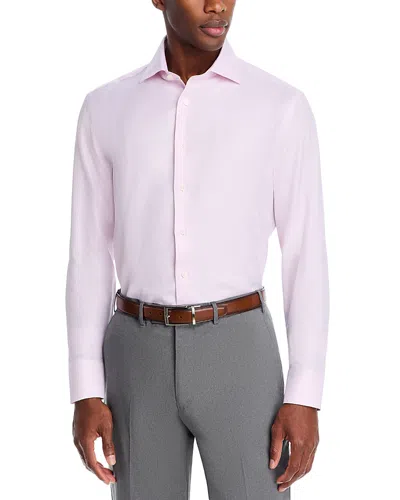 Canali Regular Fit Geo Weave Dress Shirt In Pink