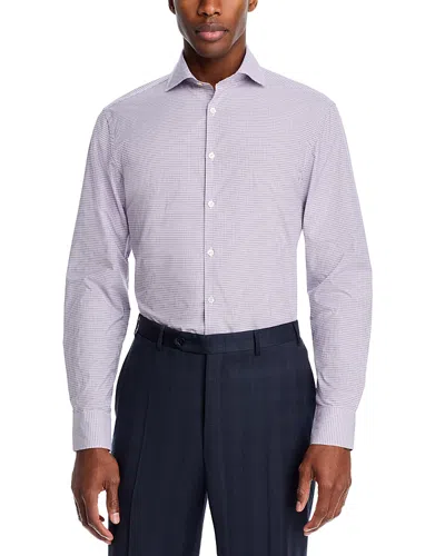 Canali Regular Fit Micro Check Sport Shirt In Multi