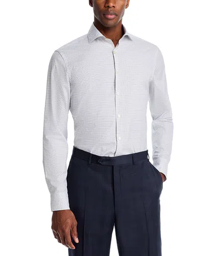 Canali Regular Fit Micro Check Sport Shirt In Gray
