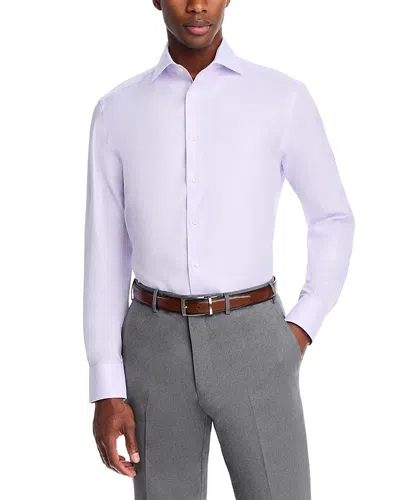 Canali Regular Fit Micro Textured Solid Dress Shirt In Purple