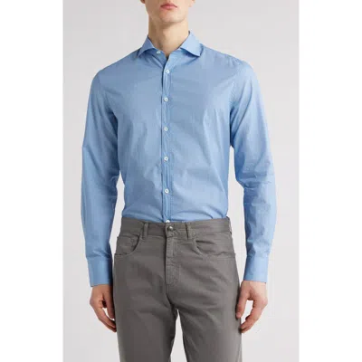 Canali Regular Fit Microprint Dress Shirt In Blue