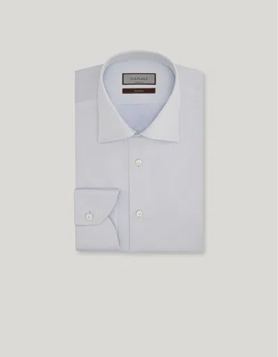 Canali Regular Fit Shirt In Light Blue Sea Island Cotton Twill