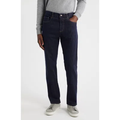 Canali Regular Fit Stretch Cotton & Wool Jeans In Blue