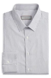 Canali Regular Fit Stripe Dress Shirt In Gray