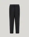 Canali Relaxed Fit Black Tuxedo Trousers In Stretch Wool In Black