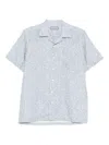 Canali Revere-collar Patterned Shirt In Blue
