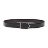 Canali Reversible Leather Belt In Black