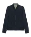 Canali Reversible Bomber Jacket In Navy Blue
