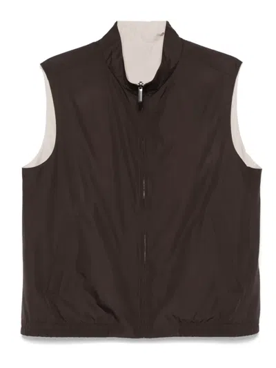 Canali Reversible Gilet In Brown