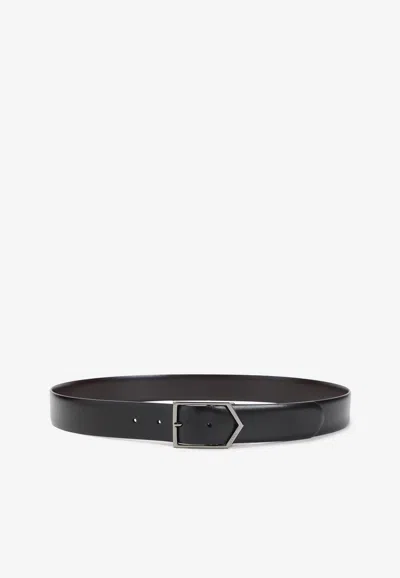 CANALI REVERSIBLE LEATHER BELT