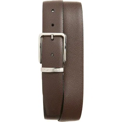 Canali Reversible Leather Belt In Brown