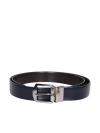 Canali Reversible Smooth Leather Belt In Black