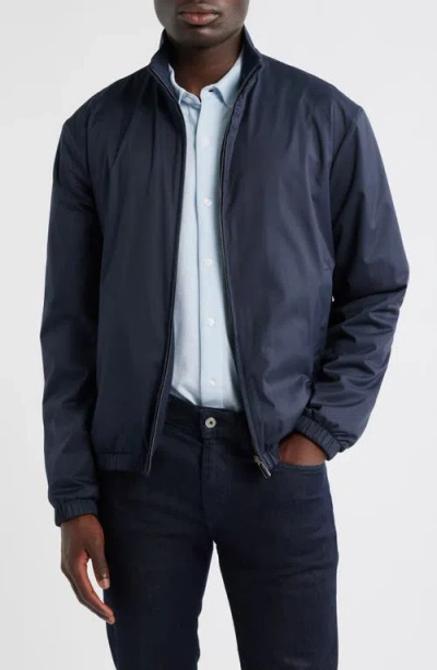 Canali Reversible Soft Touch Blouson Jacket In Blue
