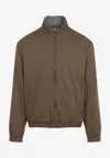 Canali Reversible Technical Zip-up Jacket In Nude