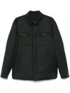 Canali Reversible Wool Jacket In Green