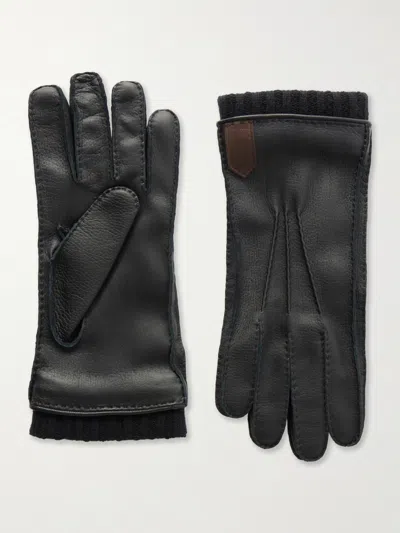 Canali Gant En Cerf Avec Rivet Et Doublure En Cachemire In Gray