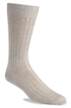 Canali Ribbed Cotton Dress Socks In Gray
