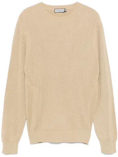 Canali Ribbed-knit Sweater In Brown