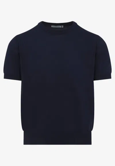 Canali Classic Cotton T-shirt For Men In Blue