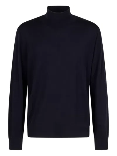 Canali Roll-neck Sweater In Blue