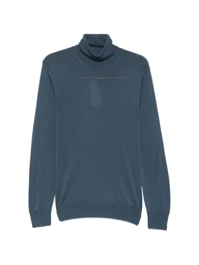 Canali Roll-neck Long-sleeve Sweater In Blue