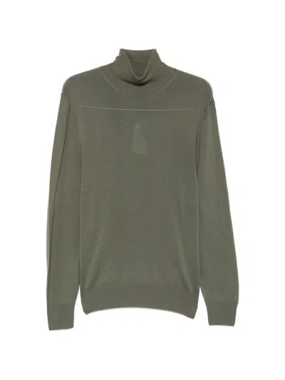 Canali Roll-neck Long-sleeve Sweater In Green