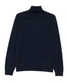 Canali Roll-neck Sweater In Blue