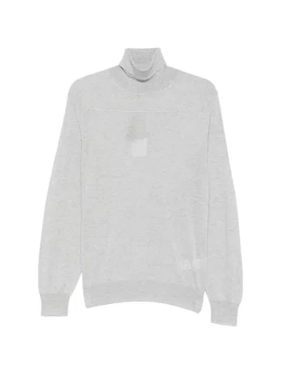 Canali Roll-neck Wool Sweater In Gray