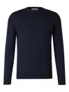 Canali Round-neck Long-sleeve Sweater In Blue