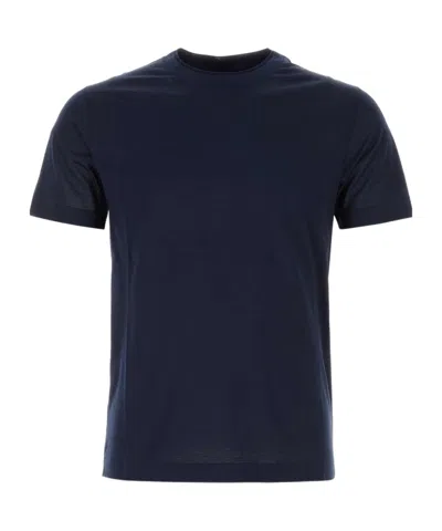 Canali Round-neck Short-sleeved T-shirt In Black
