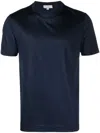 Canali Round-neck Short-sleeved T-shirt In Blau