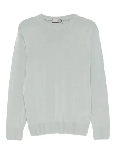 Canali Round-neck Wool Sweater In Gray
