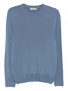 Canali Round-neck Wool T-shirt In Blue
