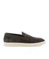 Canali Suede Slip-on Loafers In Black