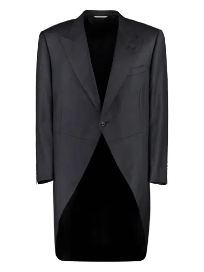 Canali Rounded Lapel-collar Tailcoat In Black